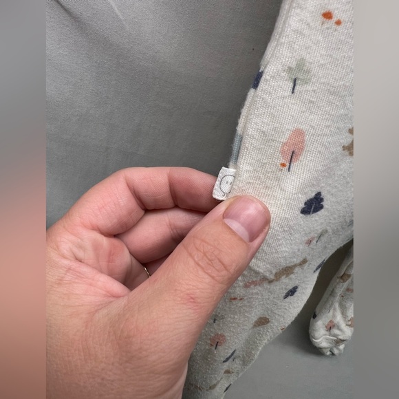 Mori organic Bamboo Cotton blend sleeper -gender neutral size 3/6mo cream - Picture 9 of 9